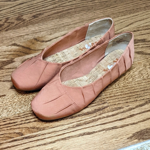 KorkEase Shoes New Korks Terracotta Colored Pleated Squared Toe Ballet Flats Poshmark
